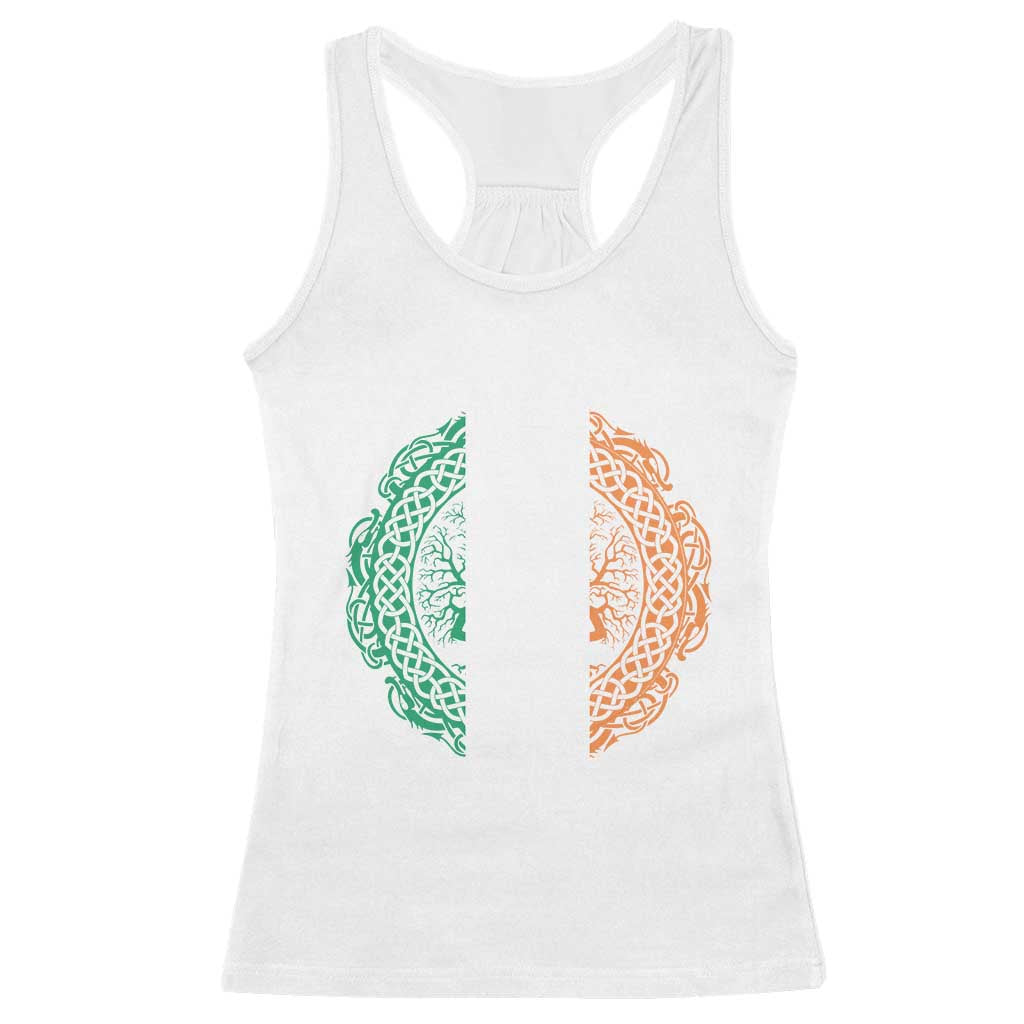 Norse Gaels Viking Yggdrasil Awe Tree Racerback Tank Top Irish St Patricks Day TS11 White Print Your Wear