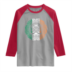 Norse Gaels Viking Yggdrasil Awe Tree Raglan Shirt Irish St Patricks Day TS11 Sport Gray Red Print Your Wear