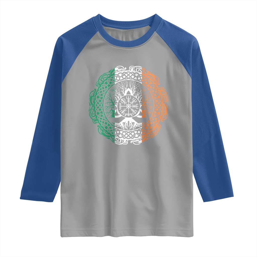 Norse Gaels Viking Yggdrasil Awe Tree Raglan Shirt Irish St Patricks Day TS11 Sport Gray Royal Print Your Wear