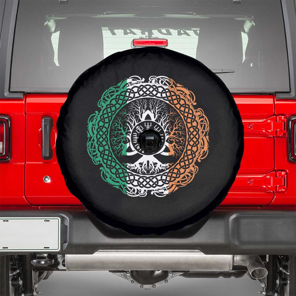 Norse Gaels Viking Yggdrasil Awe Tree Spare Tire Cover Irish St Patricks Day TS11 Black Print Your Wear