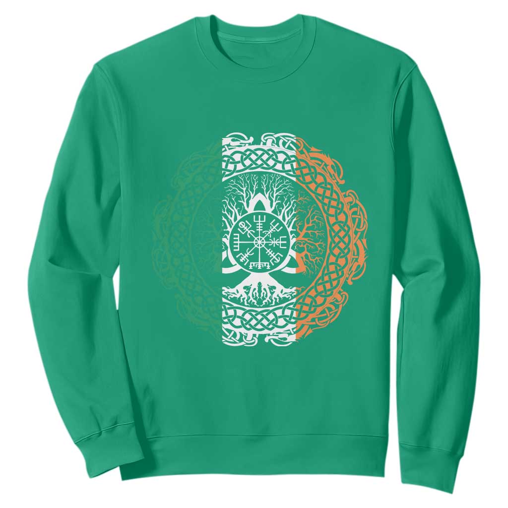 Norse Gaels Viking Yggdrasil Awe Tree Sweatshirt Irish St Patricks Day TS11 Irish Green Print Your Wear