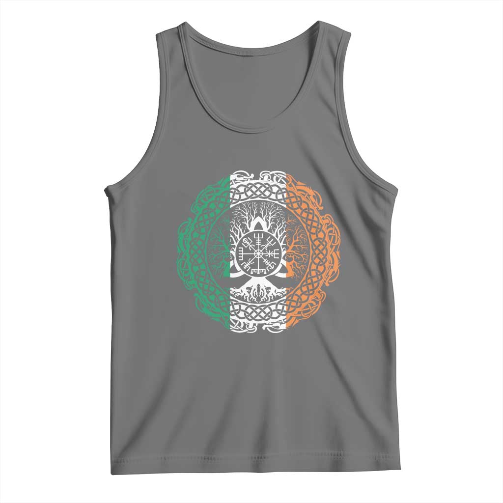 Norse Gaels Viking Yggdrasil Awe Tree Tank Top Irish St Patricks Day TS11 Black Heather Print Your Wear