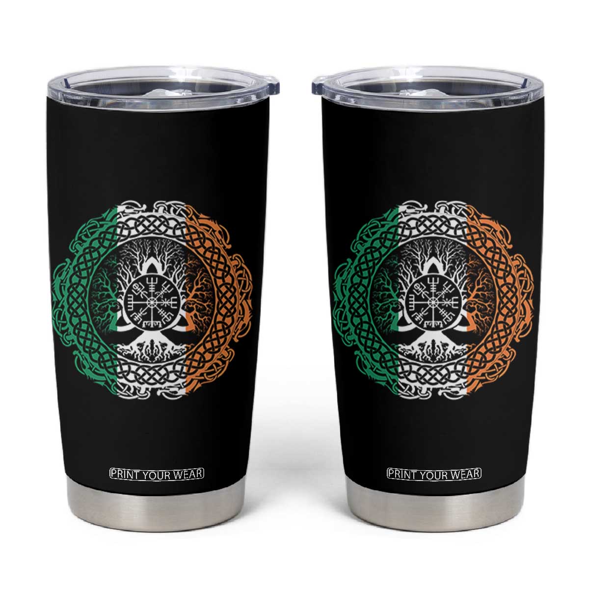 Norse Gaels Viking Yggdrasil Awe Tree Tumbler Cup Irish St Patricks Day TS11 Black Print Your Wear