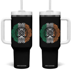Norse Gaels Viking Yggdrasil Awe Tree Tumbler With Handle Irish St Patricks Day TS11 One Size: 40 oz Black Print Your Wear