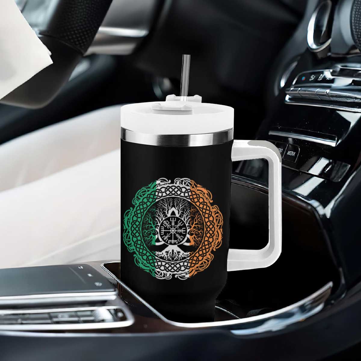 Norse Gaels Viking Yggdrasil Awe Tree Tumbler With Handle Irish St Patricks Day TS11 Print Your Wear