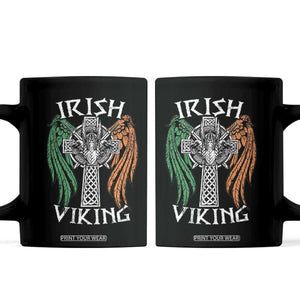 Irish Viking Coffee Mug Vintage Shamrock Celtic Viking Skull TS11 Black Print Your Wear