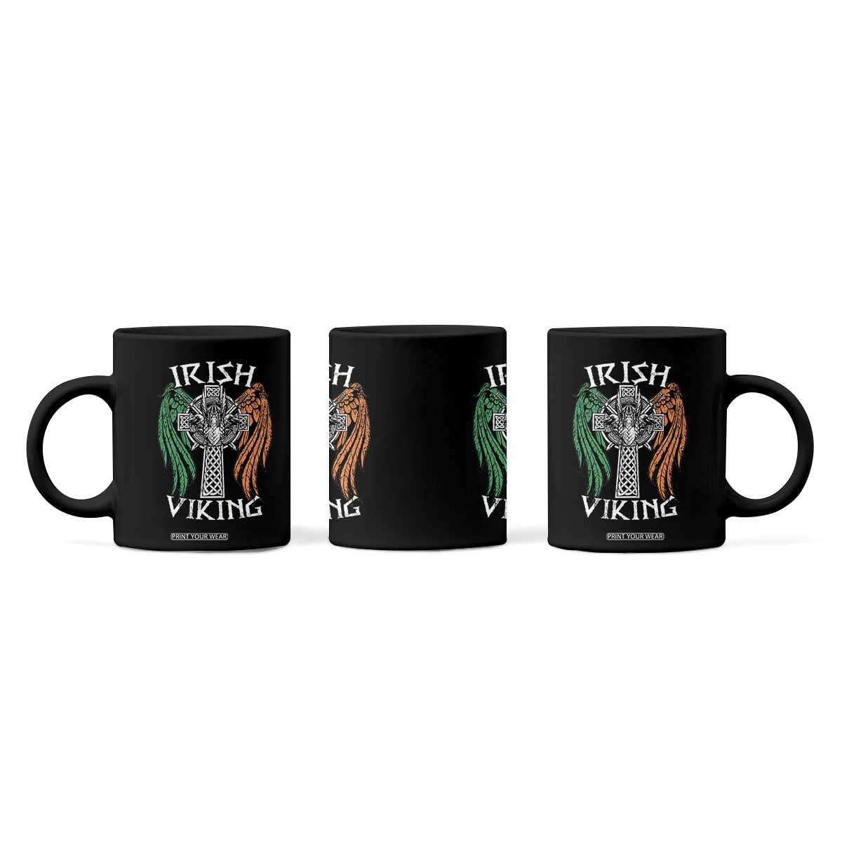 Irish Viking Coffee Mug Vintage Shamrock Celtic Viking Skull TS11 Print Your Wear