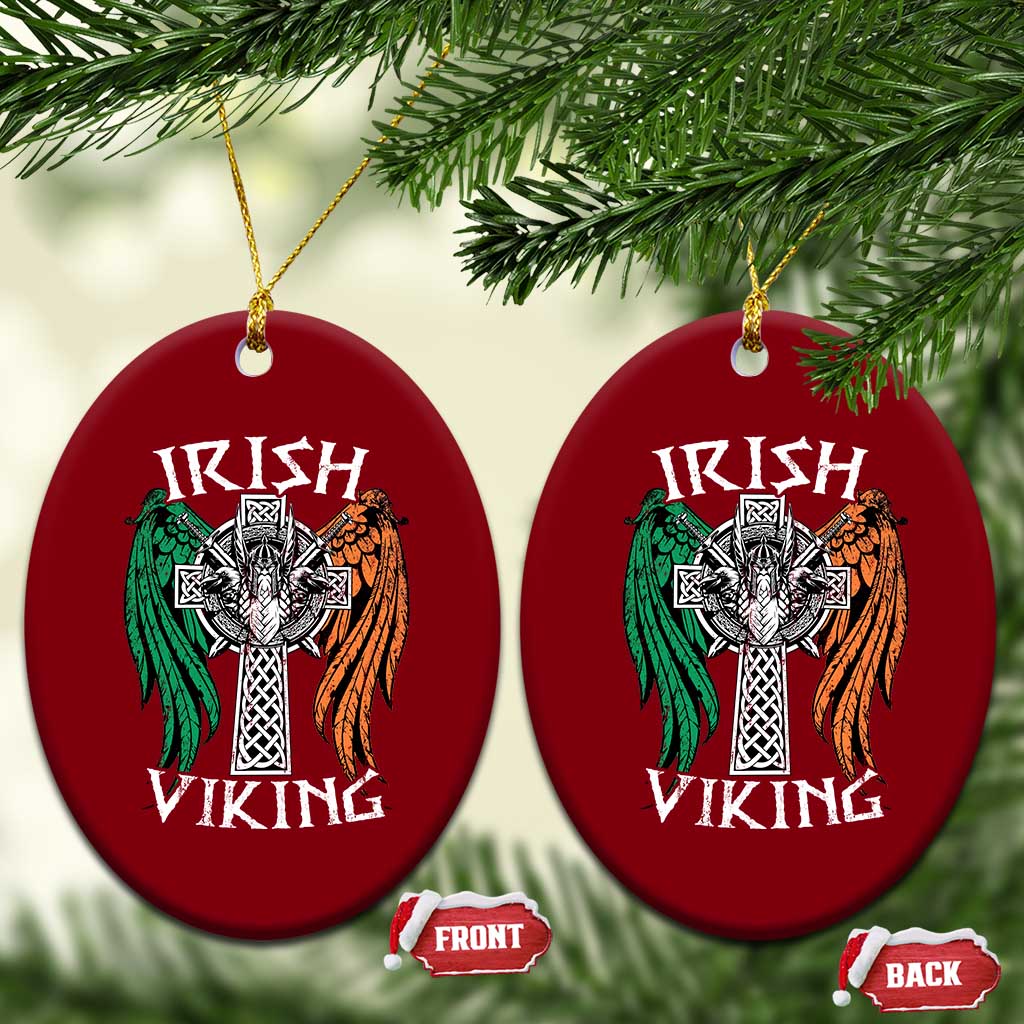Irish Viking Ceramic Ornament Vintage Shamrock Celtic Viking Skull TS11 Print Your Wear