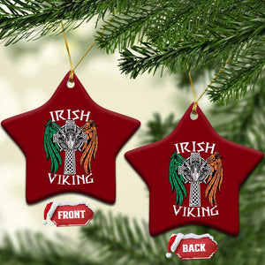 Irish Viking Ceramic Ornament Vintage Shamrock Celtic Viking Skull TS11 Print Your Wear