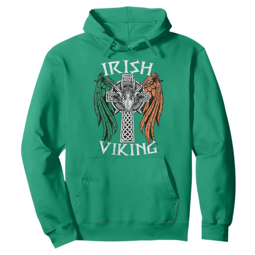Irish Viking Hoodie Vintage Shamrock Celtic Viking Skull TS11 Irish Green Print Your Wear