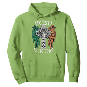 Irish Viking Hoodie Vintage Shamrock Celtic Viking Skull TS11 Lime Print Your Wear