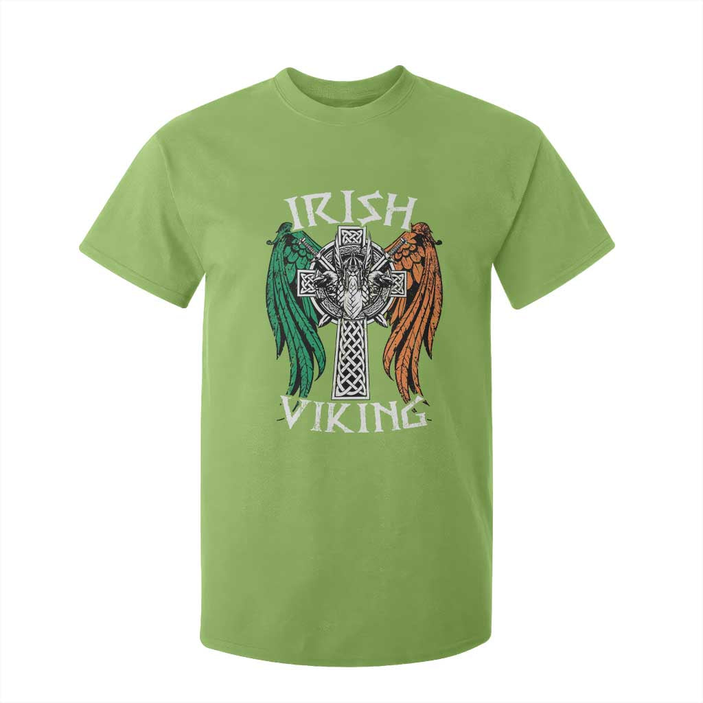 Irish Viking T Shirt For Kid Vintage Shamrock Celtic Viking Skull TS11 Lime Print Your Wear
