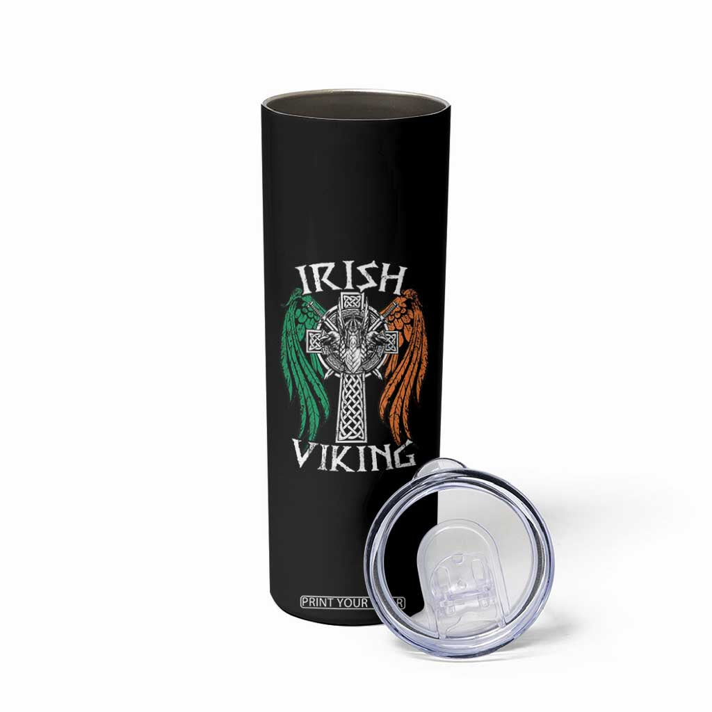 Irish Viking Skinny Tumbler Vintage Shamrock Celtic Viking Skull TS11 Print Your Wear