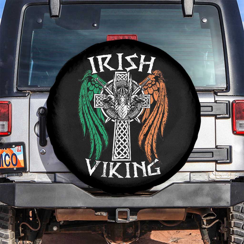 Irish Viking Spare Tire Cover Vintage Shamrock Celtic Viking Skull TS11 No hole Black Print Your Wear