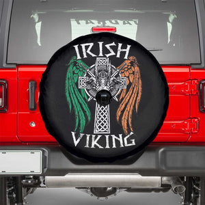 Irish Viking Spare Tire Cover Vintage Shamrock Celtic Viking Skull TS11 Black Print Your Wear
