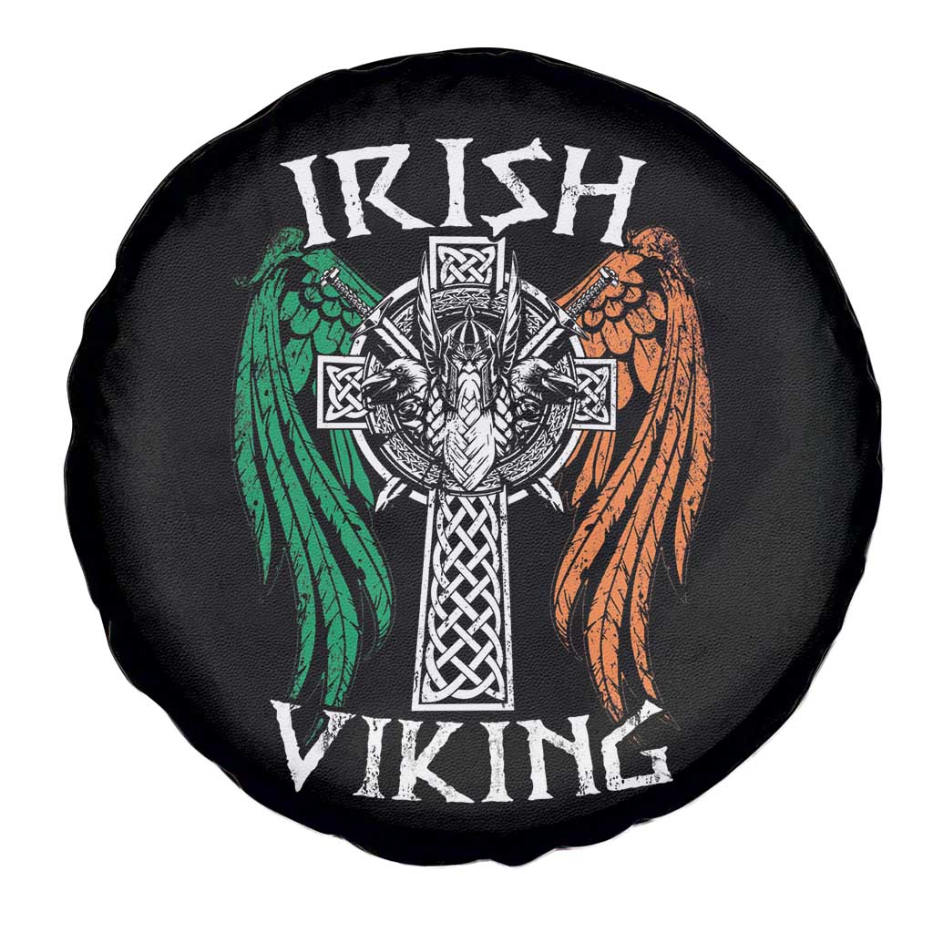 Irish Viking Spare Tire Cover Vintage Shamrock Celtic Viking Skull TS11 Print Your Wear