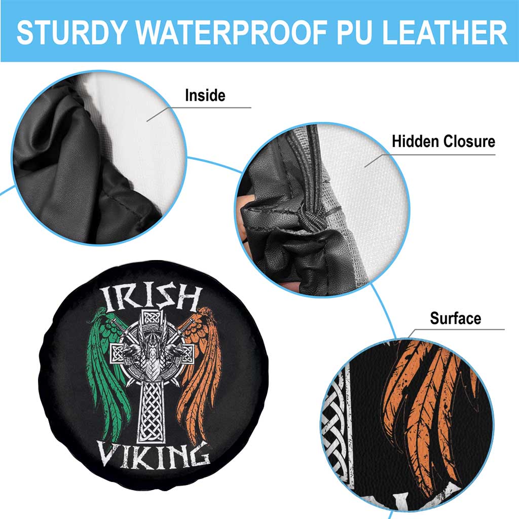 Irish Viking Spare Tire Cover Vintage Shamrock Celtic Viking Skull TS11 Print Your Wear