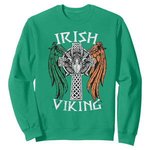 Irish Viking Sweatshirt Vintage Shamrock Celtic Viking Skull TS11 Irish Green Print Your Wear