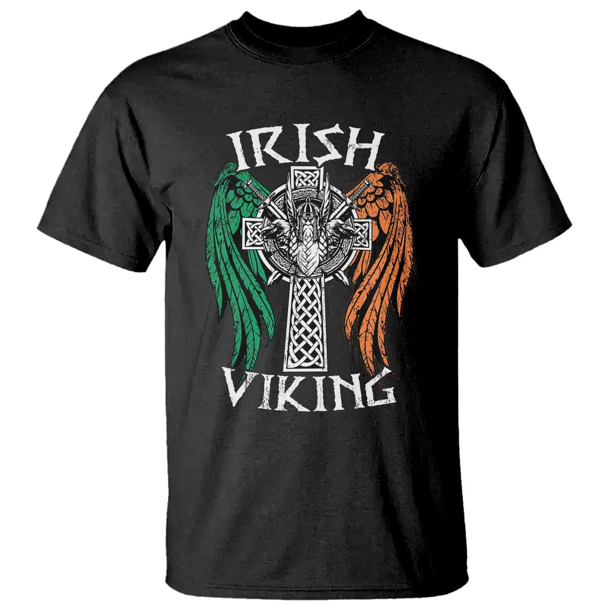 Irish Viking T Shirt Vintage Shamrock Celtic Viking Skull TS11 Black Print Your Wear