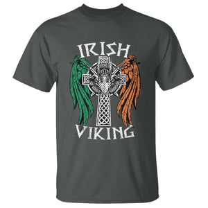 Irish Viking T Shirt Vintage Shamrock Celtic Viking Skull TS11 Dark Heather Print Your Wear