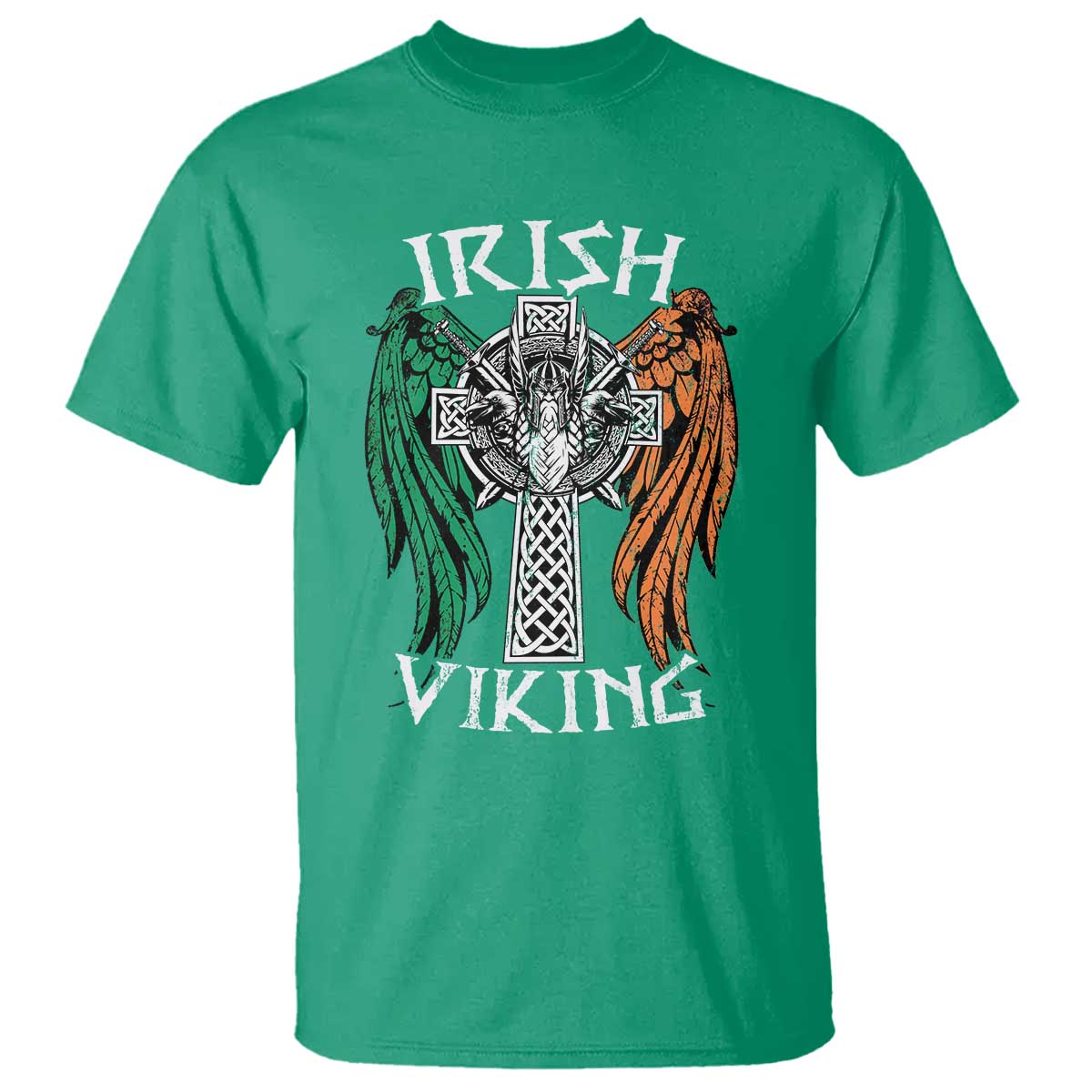 Irish Viking T Shirt Vintage Shamrock Celtic Viking Skull TS11 Irish Green Print Your Wear