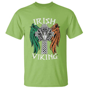 Irish Viking T Shirt Vintage Shamrock Celtic Viking Skull TS11 Lime Print Your Wear