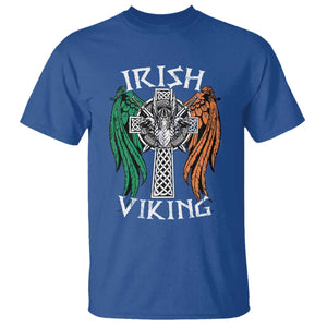 Irish Viking T Shirt Vintage Shamrock Celtic Viking Skull TS11 Royal Blue Print Your Wear