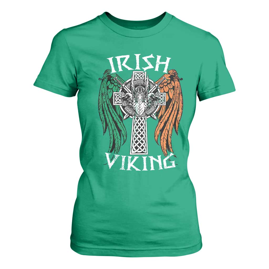 Irish Viking T Shirt For Women Vintage Shamrock Celtic Viking Skull TS11 Irish Green Print Your Wear