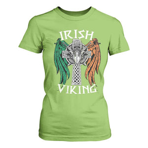 Irish Viking T Shirt For Women Vintage Shamrock Celtic Viking Skull TS11 Lime Print Your Wear