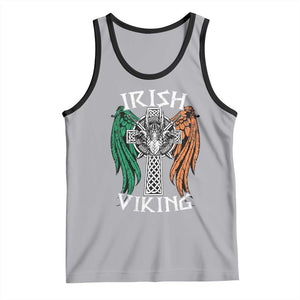 Irish Viking Tank Top Vintage Shamrock Celtic Viking Skull TS11 Athletic Heather Black Print Your Wear