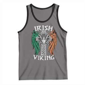Irish Viking Tank Top Vintage Shamrock Celtic Viking Skull TS11 Deep Heather Black Print Your Wear