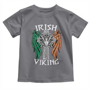 Irish Viking Toddler T Shirt Vintage Shamrock Celtic Viking Skull TS11 Charcoal Print Your Wear