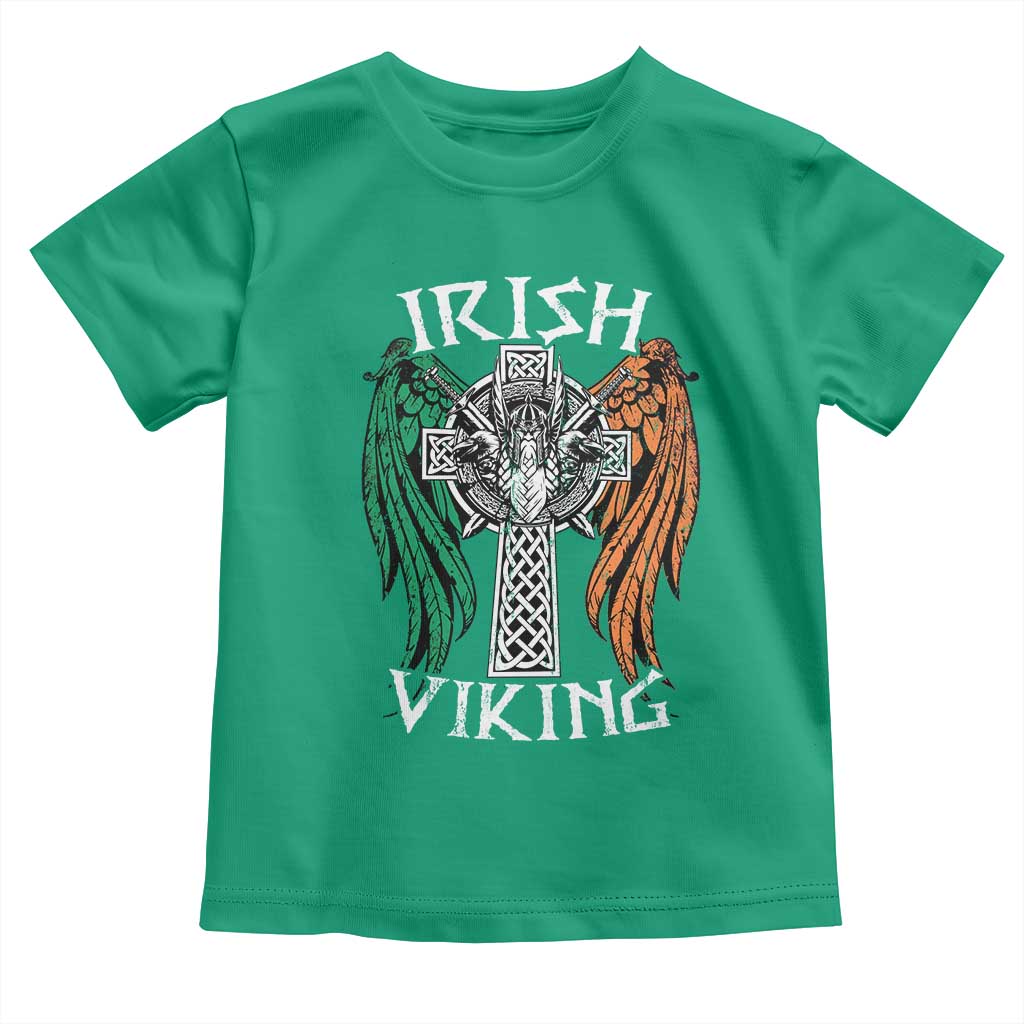 Irish Viking Toddler T Shirt Vintage Shamrock Celtic Viking Skull TS11 Irish Green Print Your Wear
