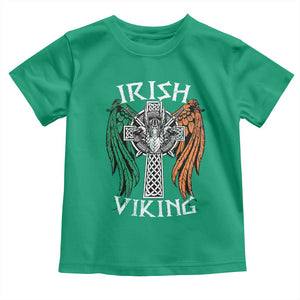 Irish Viking Toddler T Shirt Vintage Shamrock Celtic Viking Skull TS11 Irish Green Print Your Wear