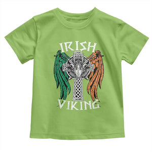 Irish Viking Toddler T Shirt Vintage Shamrock Celtic Viking Skull TS11 Lime Print Your Wear