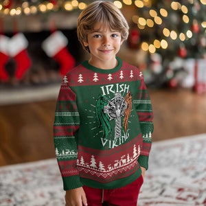 Irish Viking Knit Sweatshirt Vintage Shamrock Celtic Viking Skull TS11 Christmas Print Your Wear