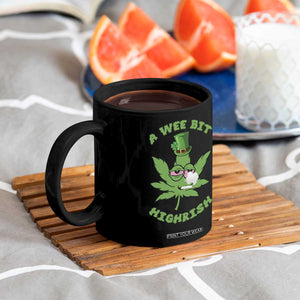 Funny St Patrick's Day Cannabis Weed Coffee Mug A Wee Bit Highrish Shamrock TS11 Print Your Wear