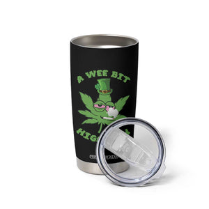 Funny St Patrick's Day Cannabis Weed Tumbler Cup A Wee Bit Highrish Shamrock TS11 Print Your Wear