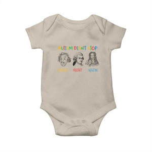 Autism Didn't Stop Einstein Mozart Newton Baby Onesie Autism Awareness TS11 Sand Print Your Wear
