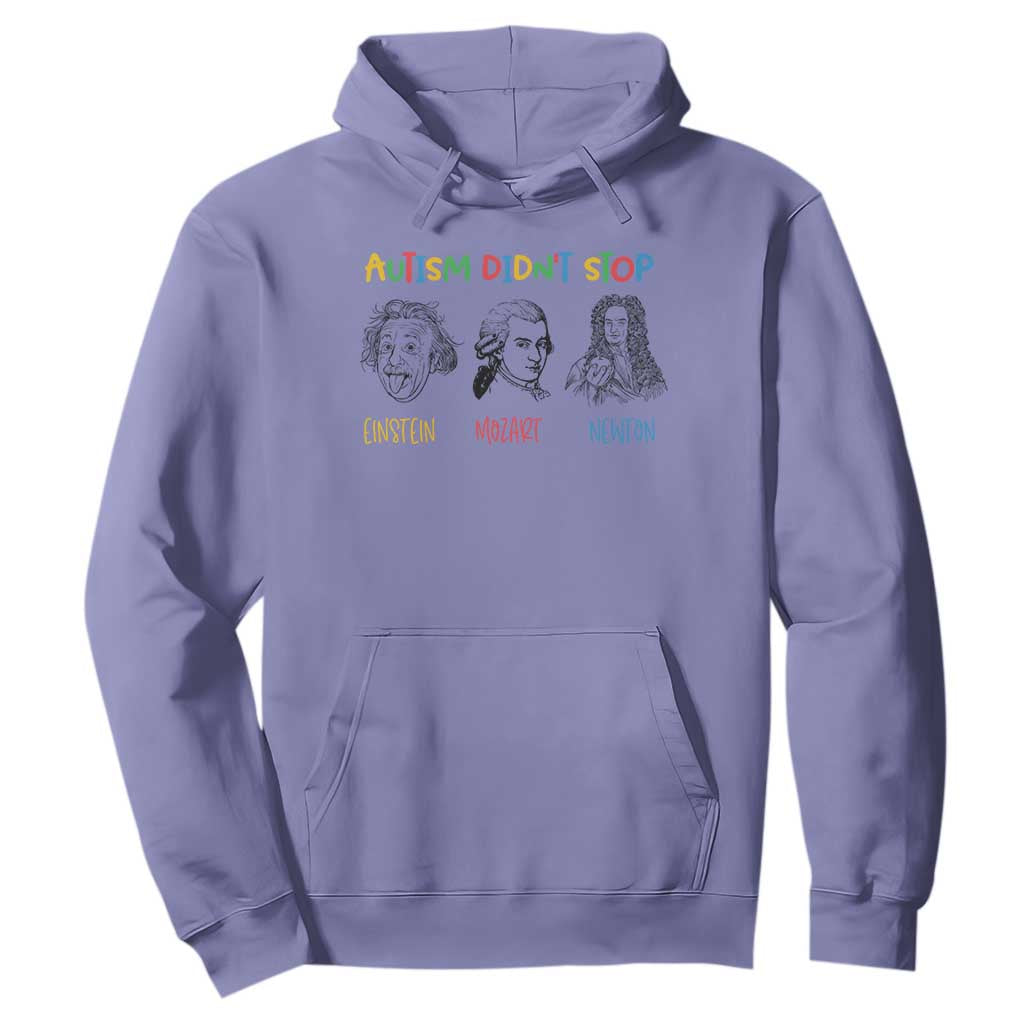 Autism Didn't Stop Einstein Mozart Newton Hoodie Autism Awareness TS11 Violet Print Your Wear