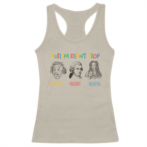 Autism Didn't Stop Einstein Mozart Newton Racerback Tank Top Autism Awareness TS11 Sand Print Your Wear