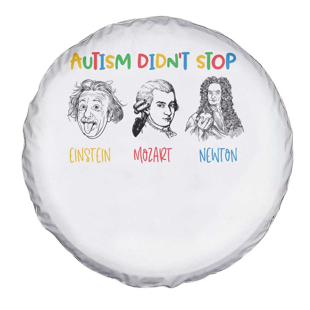 Autism Didn't Stop Einstein Mozart Newton Spare Tire Cover Autism Awareness TS11 Print Your Wear