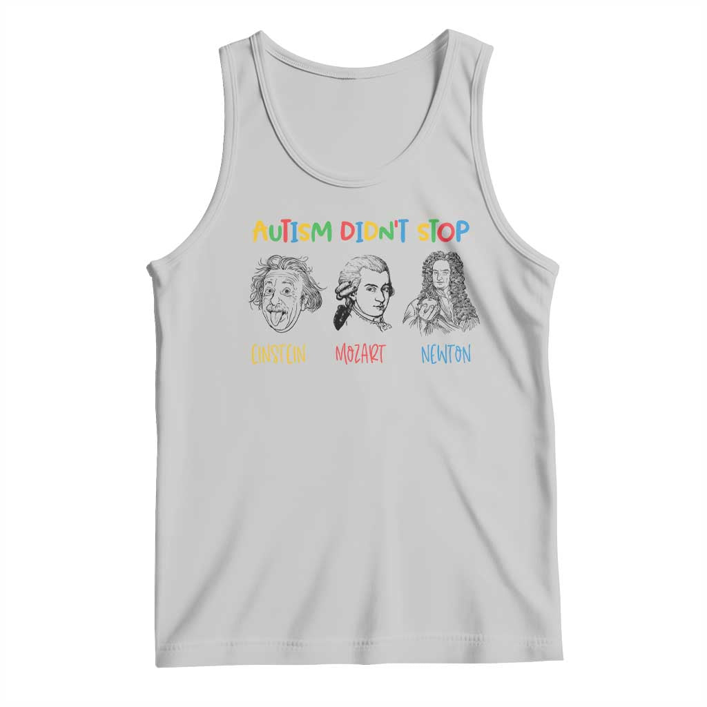 Autism Didn't Stop Einstein Mozart Newton Tank Top Autism Awareness TS11 Ash Print Your Wear