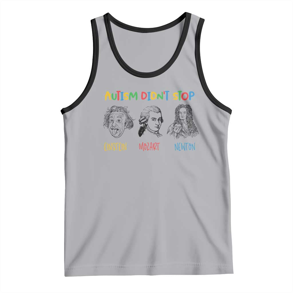 Autism Didn't Stop Einstein Mozart Newton Tank Top Autism Awareness TS11 Athletic Heather Black Print Your Wear