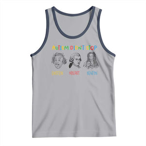 Autism Didn't Stop Einstein Mozart Newton Tank Top Autism Awareness TS11 Athletic Heather Navy Print Your Wear