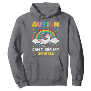 Funny Autism Can't Dim My Sparkle Hoodie Autism Awareness Unicorn Rainbow TS11 Charcoal Print Your Wear