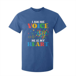 I Am His Voice He Is My Heart T Shirt For Kid Autism Awareness Puzzle Piece TS11 Royal Blue Print Your Wear