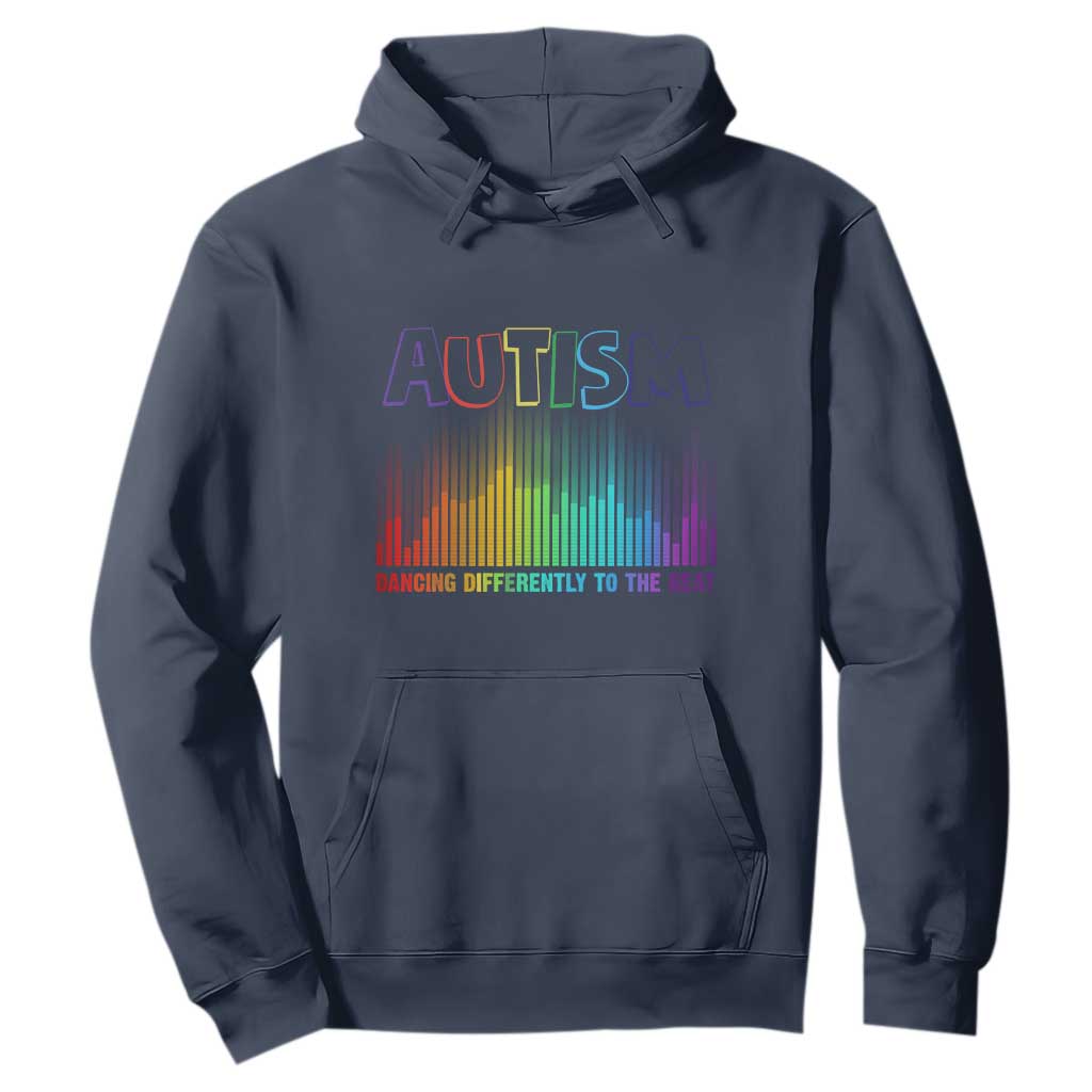 Autism Awareness Hoodie Autism Dancing Differently To The Beat TS11 Navy Print Your Wear