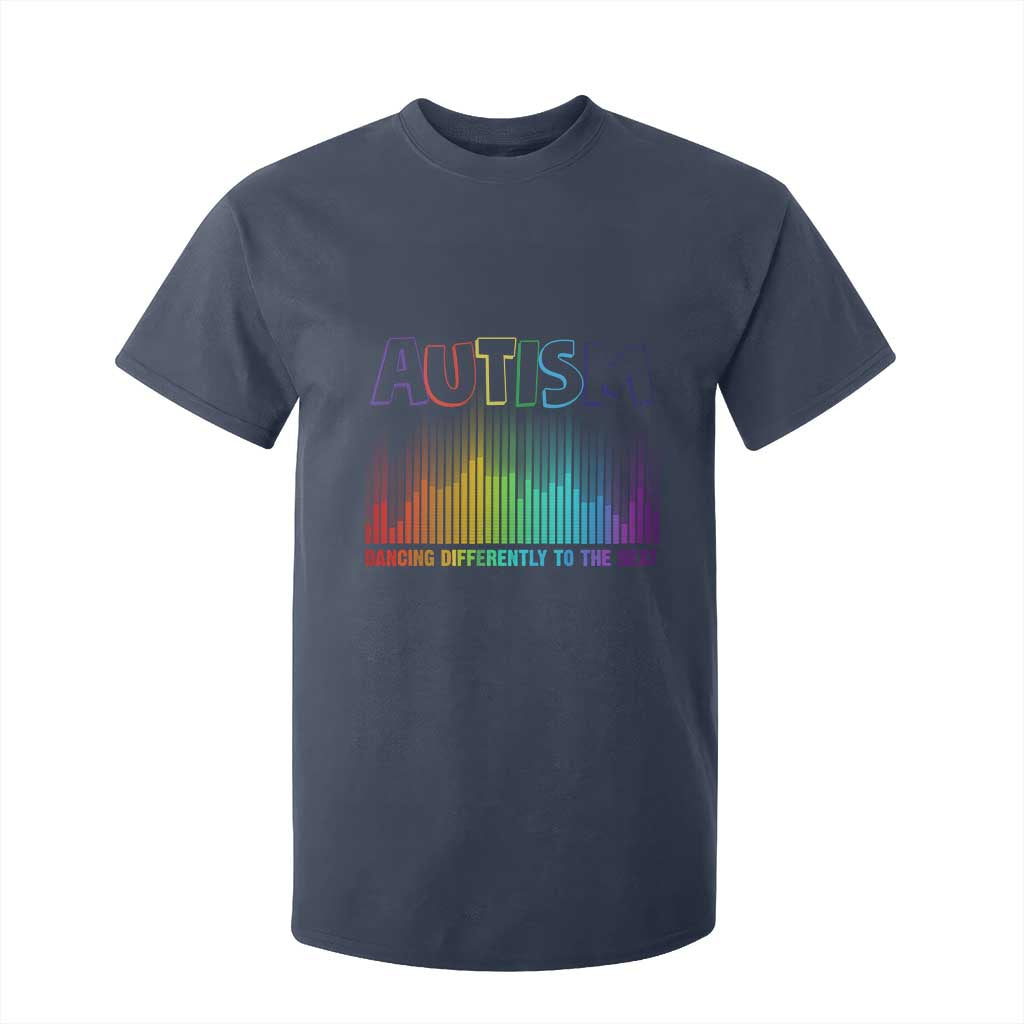 Autism Awareness T Shirt For Kid Autism Dancing Differently To The Beat TS11 Navy Print Your Wear