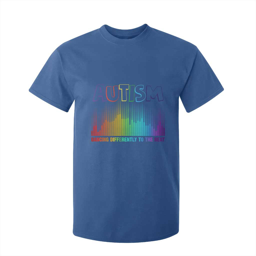 Autism Awareness T Shirt For Kid Autism Dancing Differently To The Beat TS11 Royal Blue Print Your Wear